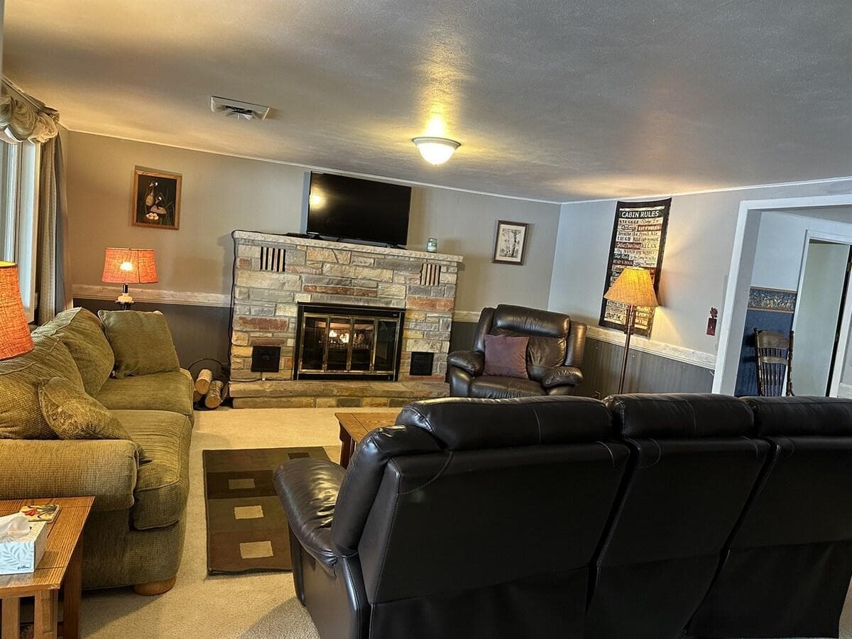 Living room with cozy gas fireplace
